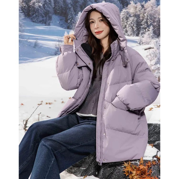 冬季新国标90白鸭绒外套加大码胖mm200斤中长款保暖加厚羽绒服女