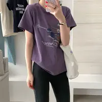 滑雪老鼠圆领T恤显瘦百搭休闲半袖小众宽松KD11831 