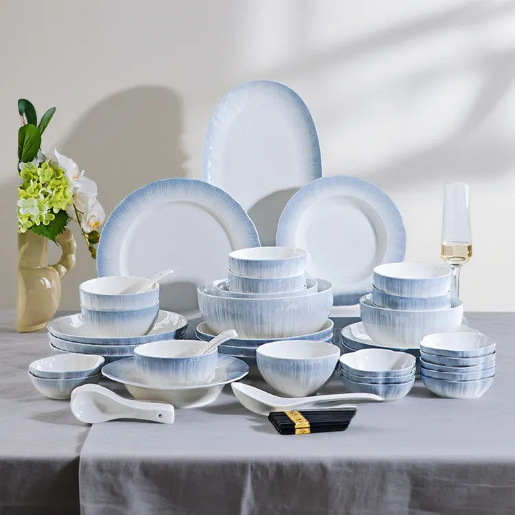 釉下彩陶瓷餐具套装饭碗沙拉碗面碗汤碗创意家用婚庆乔迁网红餐具