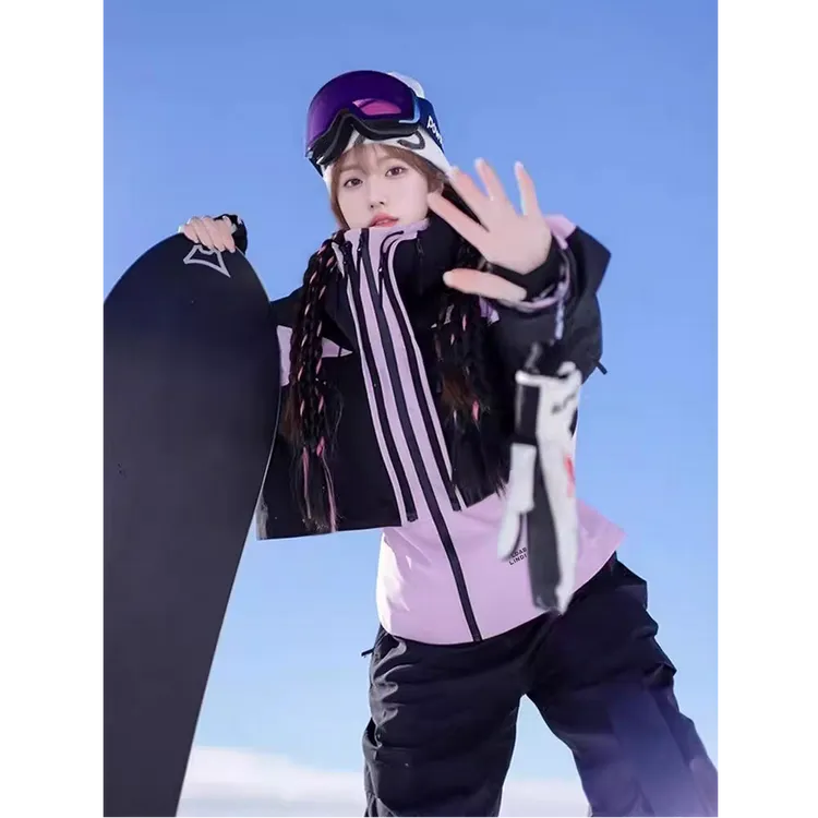 【直播间福利】芙沿粉色滑雪服套装女2025冬季新款户外防风防水加厚保暖单板雪服
