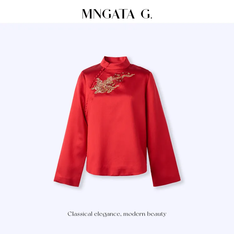 MNGATA G.宫小妍【红昭愿】桑蚕丝绵羊毛新中式国风上衣5122621