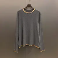 GROLT休闲百搭烫金边天丝打底长袖T恤女 T8880