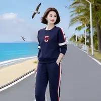 2024秋季款运动服休闲套装卫衣女时尚宽松两件套大码女装