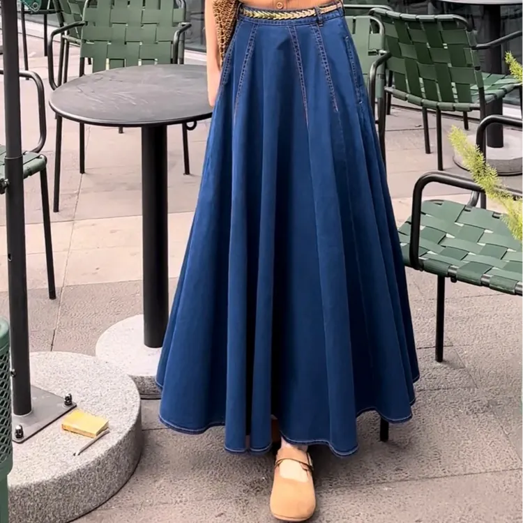 AMASS/阿玛施25春夏新款简约气质中长款A字半裙复古百搭520017