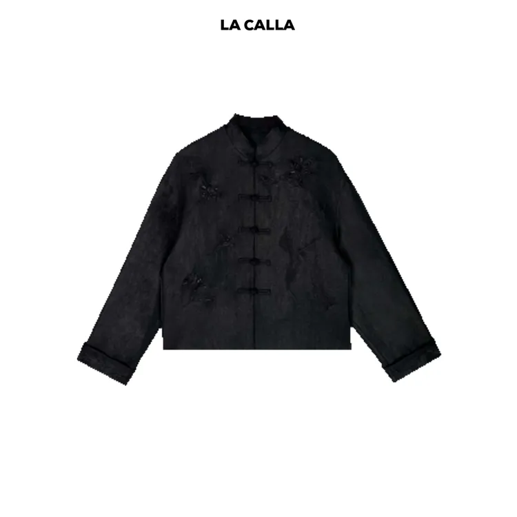 LA CALLA行云流墨宽松时尚百搭复古休闲设计师外套OY356