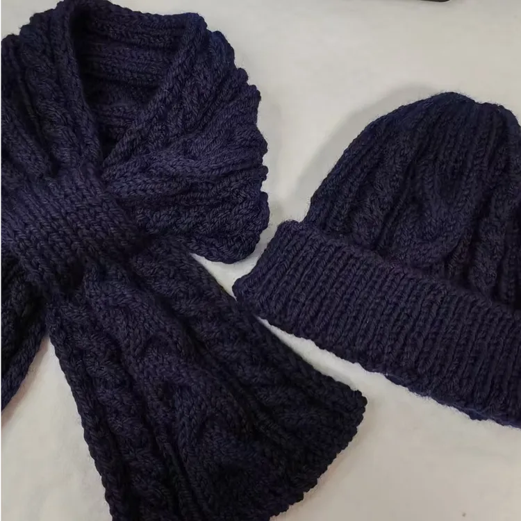 围巾+帽子 245羊毛线棒针粗毛线团手工diy编织帽子外套