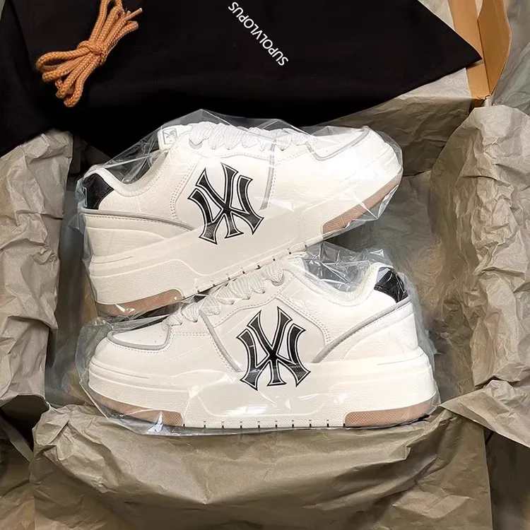 潮牌纽约洋基队高级感板鞋男女款秋季厚底增高学长鞋运动休闲鞋子