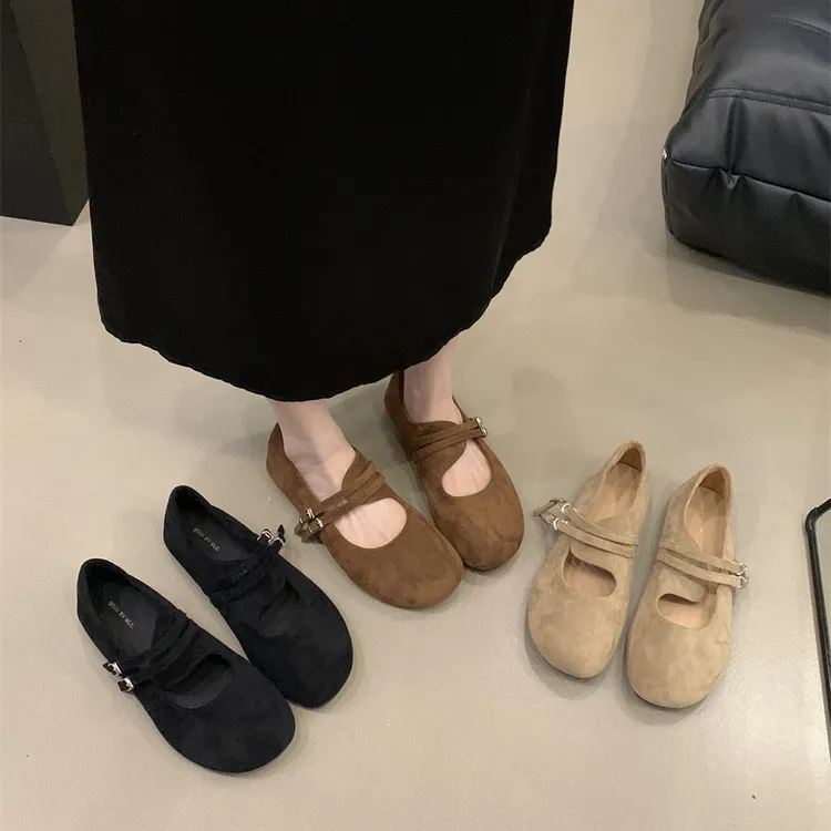 法式平底浅口单鞋女2025新款秋季复古芭蕾舞玛丽珍鞋豆豆鞋勃肯鞋