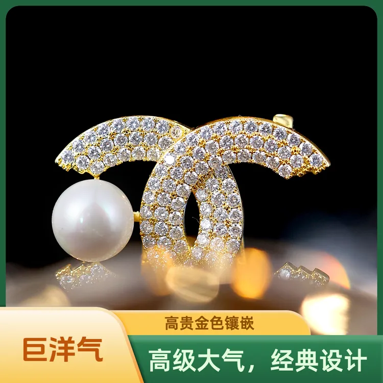 铜合金合成锆石胸针 豪镶胸针定制款高级女士胸花XZ303商品图