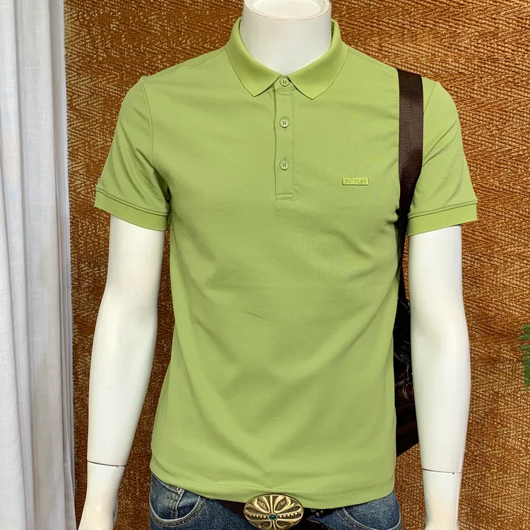 贾鲁萨加高端时尚男士翻领短袖polo衫夏季潮牌商务修身翻领T恤衫