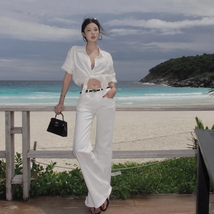 2025夏季慵懒风时尚穿搭气质百搭显瘦宽松短袖衬衫韩版防晒上衣