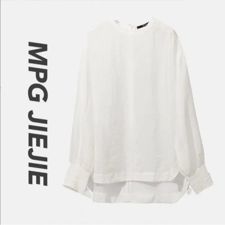 MPG JIEJIE【美美桑内】25大码设计感纯色宽松百搭长袖衬衣