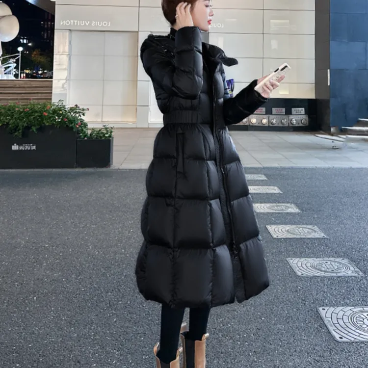 纪诗哲女装韩版宽松鸭绒冬装冬季长款女装气质显瘦中长款保暖女装