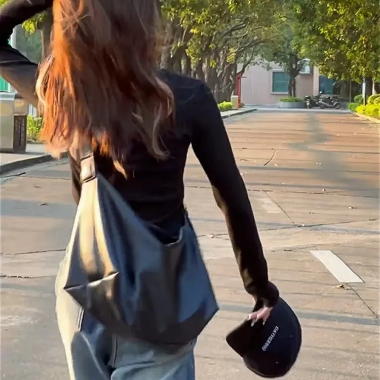 大容量托特包包女软皮休闲百搭慵懒风通勤包上班通勤单肩斜挎包