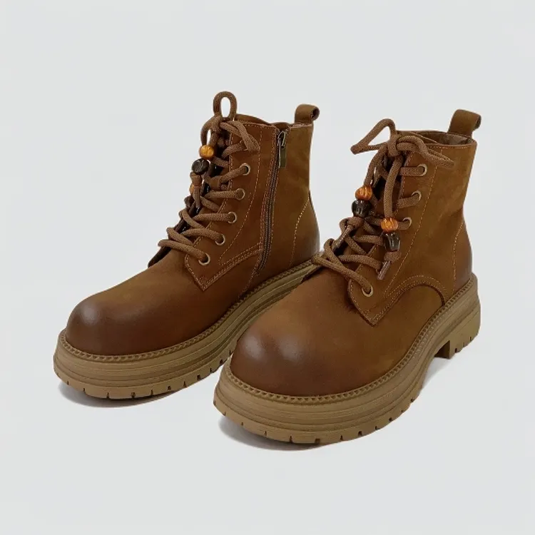 复古888-68软头时尚气质百搭厚底工装短靴