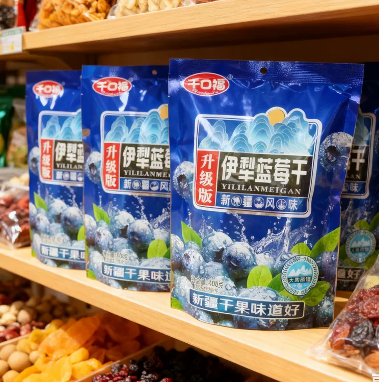 办公室休闲解馋零食新疆特产伊犁蓝莓干蜜饯果脯蓝莓味李果酸甜口
