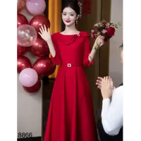 敬酒服新娘新款订婚连衣裙法式回门礼服洋气连衣裙8866#