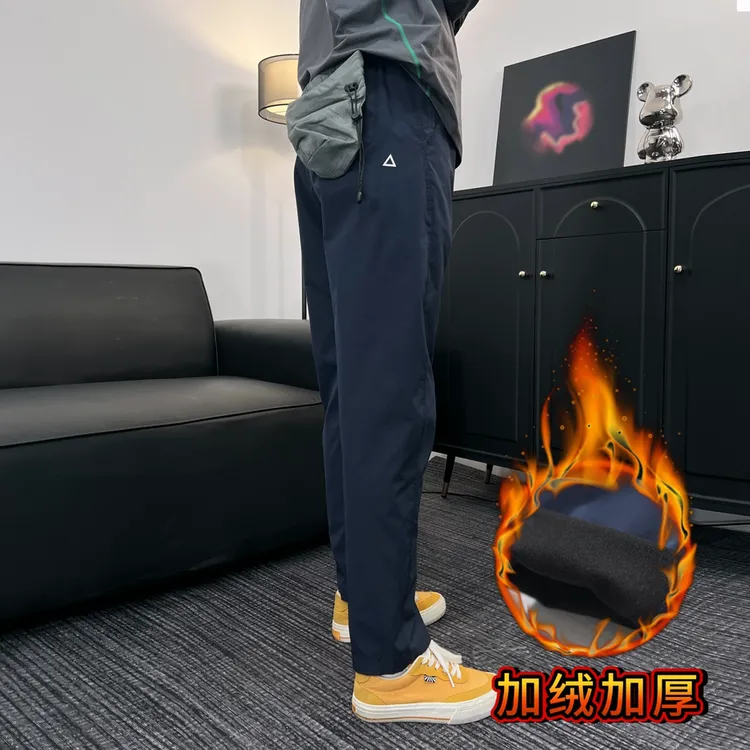 秋冬男士加绒休闲裤美式户外工装机能软壳冲锋裤男士轻奢痞帅男装商品图
