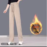 【加绒加厚】冬季新款女窄版垂感宽松显瘦保暖休闲裤04663#