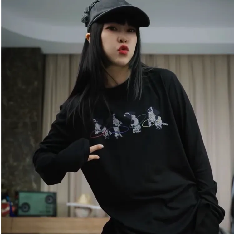 infobyfive罘蠡秋冬八月第三弹呼啦圈狗狗长袖T恤四店NF0508083