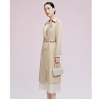 【晨粉专享价】商务通勤时尚高级感优雅翻领风衣女式风衣
