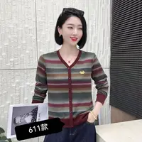 【韩紫朵 】2025新品V领纽扣洋气长袖上衣8611