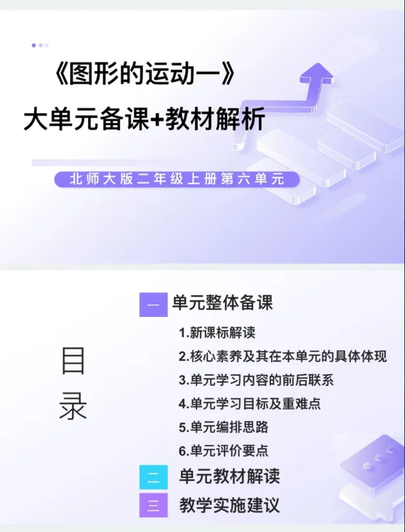 北师大PPT/2上6单元《图形的运动一》大单元备课教材解析36页发网盘