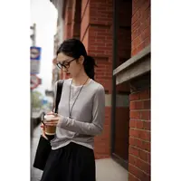 【糖糖专属】假两件羊毛衫 智性佰搭长袖针织打底衫女ZYH765279AG
