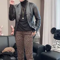 1101【薇语莎】秋季新款时尚百搭休闲洗水盘扣短款皮衣