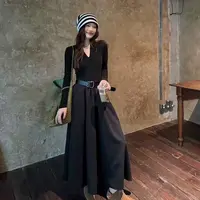 6726法式大女主 氛围感高级V领大裙摆连衣裙
