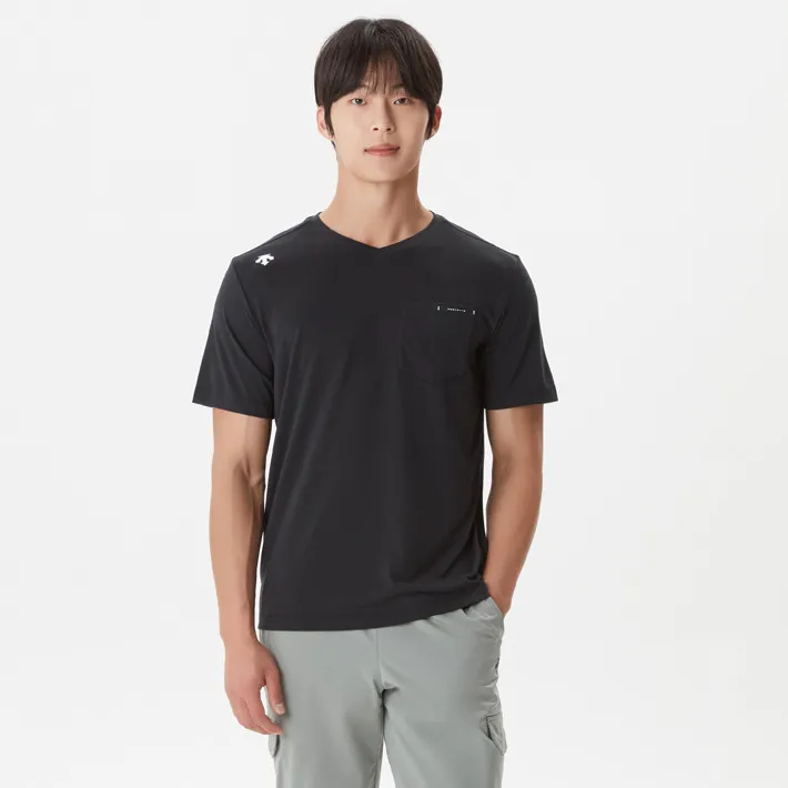 【艳艳专属】DESCENTE/迪桑特运动休闲速干V领舒适T恤短袖男女款SP223UTS41