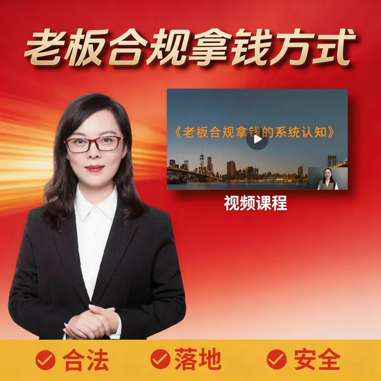 《老板合规拿钱方式》视频课程【老板必学】商品图