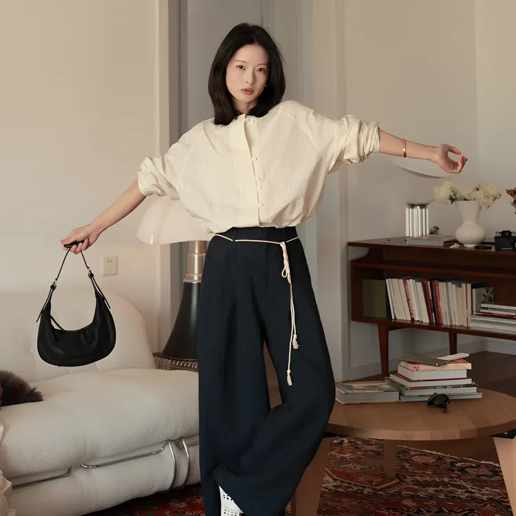 USHARK真皮斜挎饺子2025包包包新款小众植鞣皮hobo腋下通勤女包