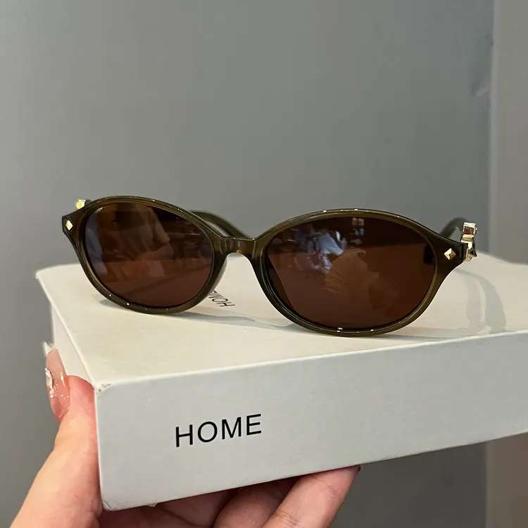 小香风椭圆框墨镜女士款高级感2025新款太阳眼镜防紫外线开车遮阳