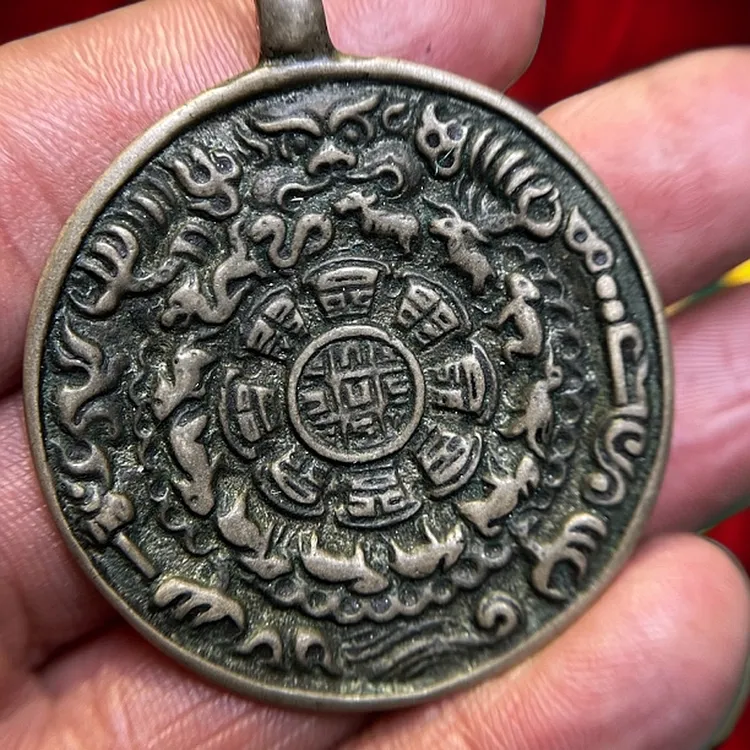 【支巴扎】后藏回流 合金铜 老雄霸九宫八卦牌