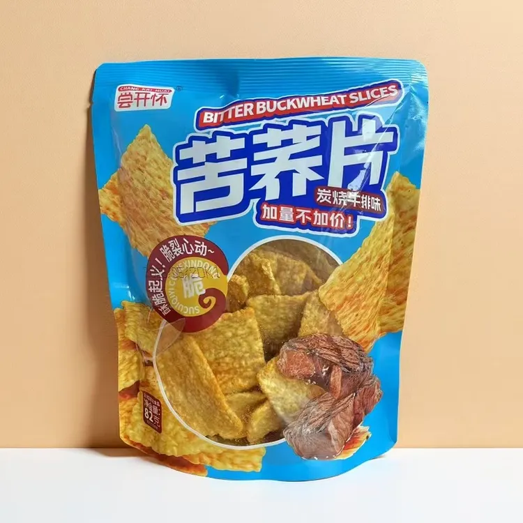 尝开怀苦荞片炭烧牛排味82g*4包