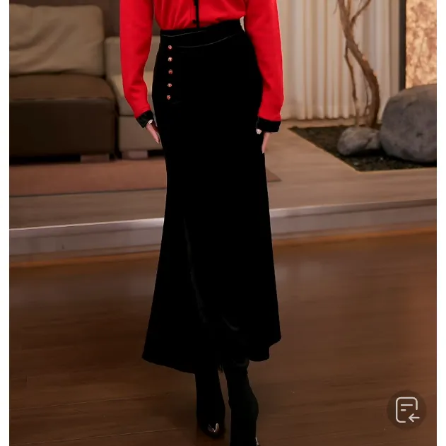 【 优雅主义】Molly 时尚气质重工显瘦中长款百搭 半身裙 M2530297