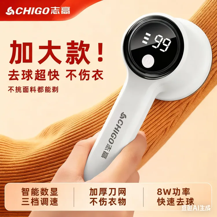 (升级款)志高毛球修剪器智能数显三档手持充电式便捷除球神器