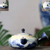 【小田甄陶】仓浪青矮侧把壶（朴壶瑕0166）