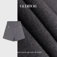 XUEXUE丨高腰凯旋门钻扣设计时尚百搭短裤GD25-DK587