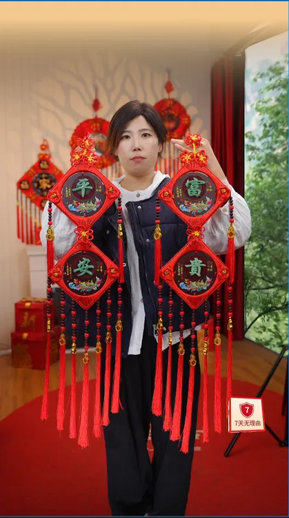 (经典仿玉石对联）高档纯手工喜庆乔迁结婚新房挂饰