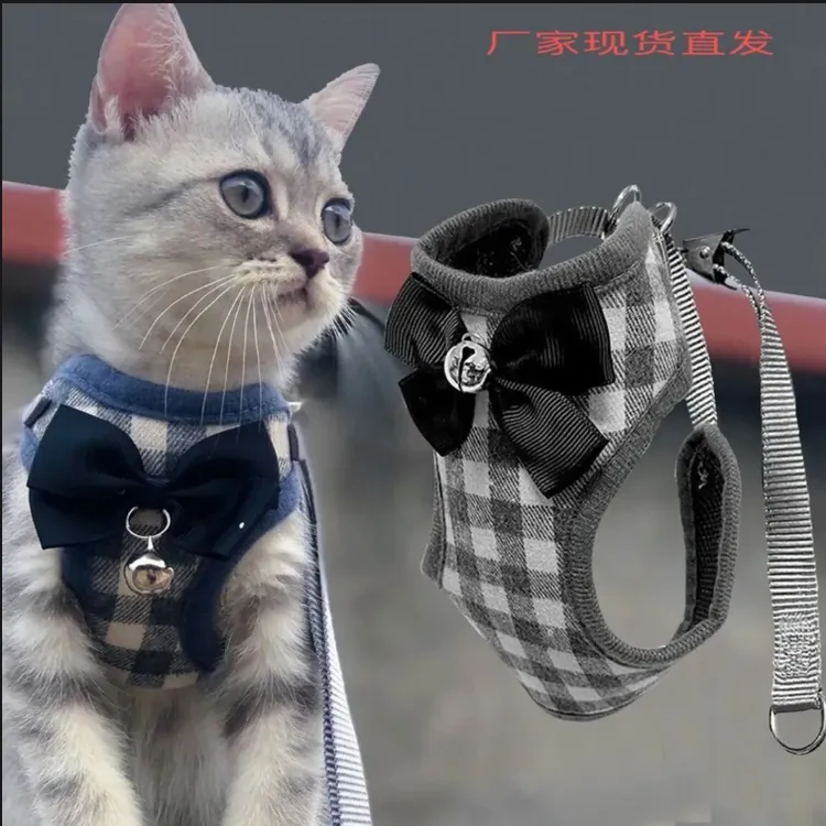 猫咪牵引绳溜猫绳遛狗狗链子小奶猫幼猫小型犬宠物用品项圈胸背带