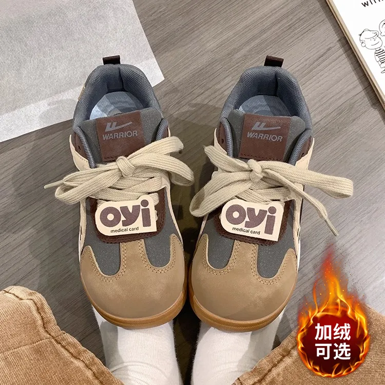 回力复古美拉德鞋子女款2025秋冬新款爆款加绒通勤百搭软底休闲鞋