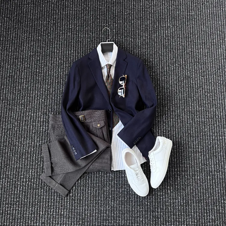 CssuGent冬季超细羊毛混纺西服男时尚痞帅高级感新贵老钱西装潮流