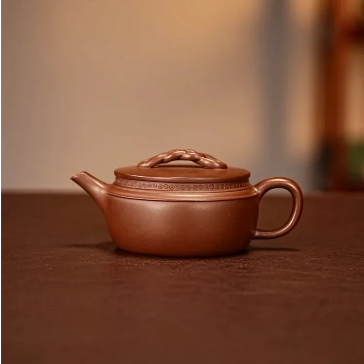 宜兴原矿紫砂壶精美茶壶精工手工 老紫泥【景和汉瓦】140毫升