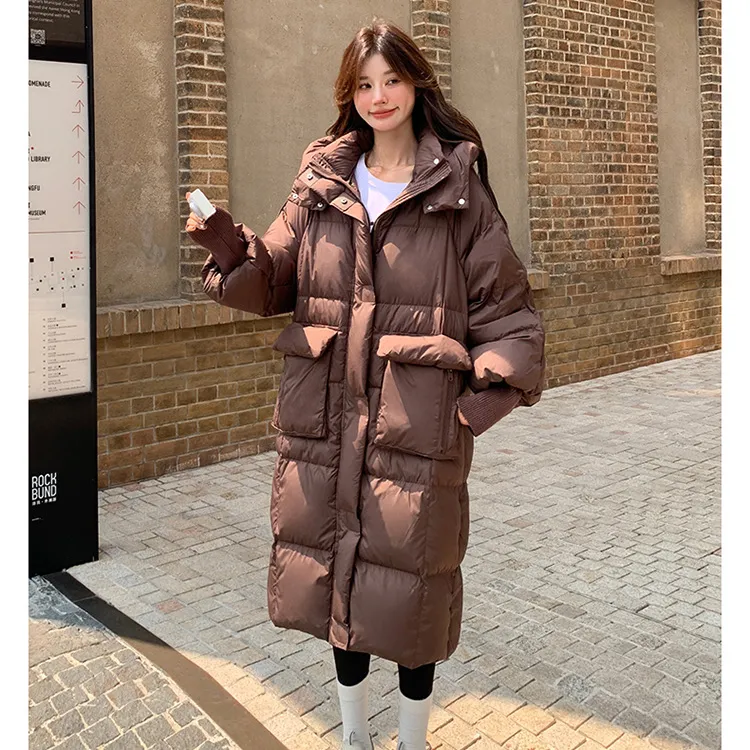 （冬日款）宽松连帽休闲加厚韩冬季时尚长款羽绒服2206