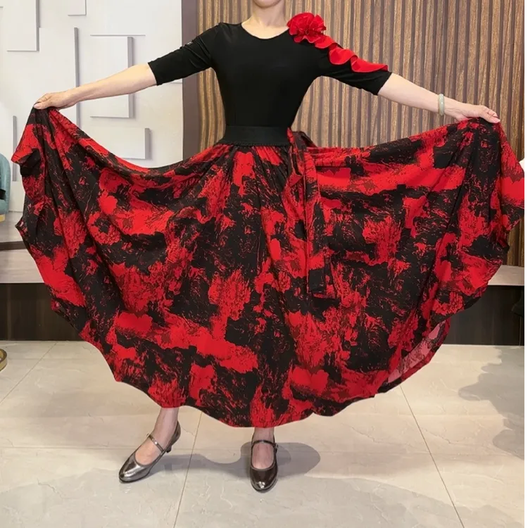 华丝格【马老师】新潮点帕斯大摆半身裙红色裙子送领带