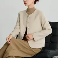 【现货】100%绵羊毛数兰朵冬季双面时尚小香风 厚款羊毛毛呢短外套