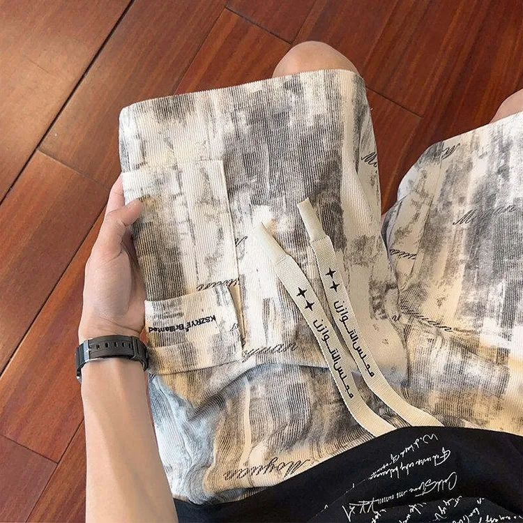 扎染工装短裤男夏季新款透气运动休闲裤子潮流美式五分裤宽松百搭