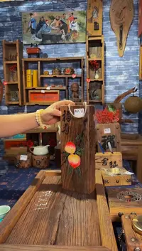 风化老门板丙烯画挂画